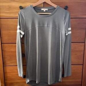 Orange Creek Gray Long Sleeve Varsity Style Tee